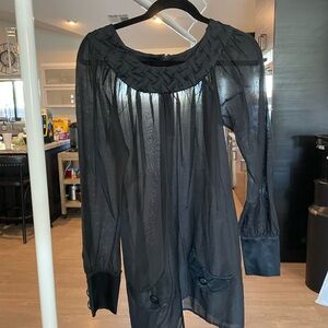 Chic Black Sheer Women's Blouse